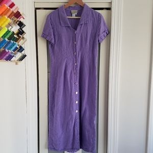 100% linen Button Down Shirt Dress
